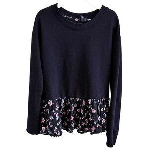 Art Class Girls Medium (7-8) Black Long Sleeve Flowy Blouse